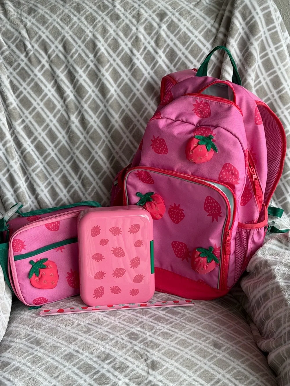 Kids Pink Strawberry Backpack Set - Brand: Cat & Jack